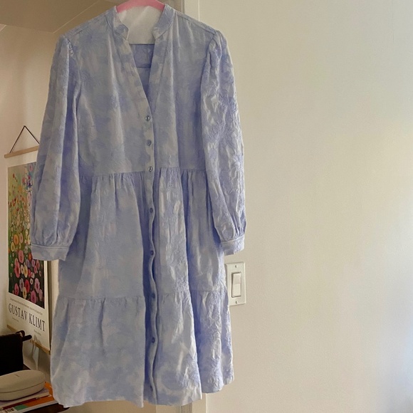 Beautiful Baby blue floral embroidered Brooks Brothers Dress - Picture 2 of 6